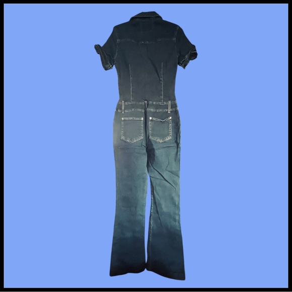 ZARA TRF JEANS denim flare jumpsuit. - Picture 6 of 11